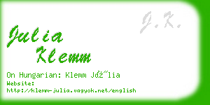 julia klemm business card